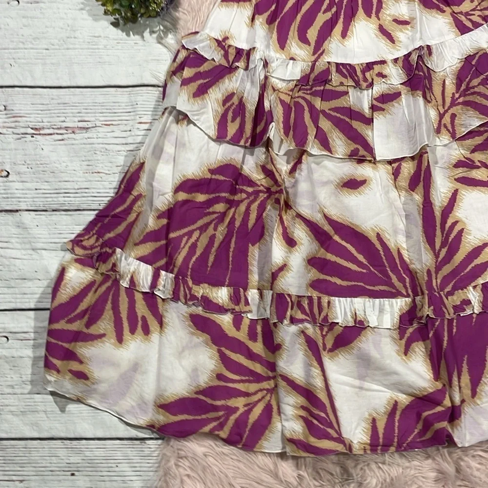 NWT Tanya Taylor Hazelle Floral Boysenberry Midi Skirt